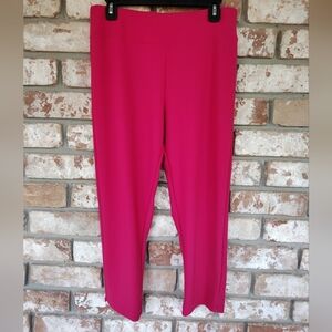 Boston Proper Dark Pink Stretch Knit Capri Pull-on Skinny Pants Sz M Barbiecore
